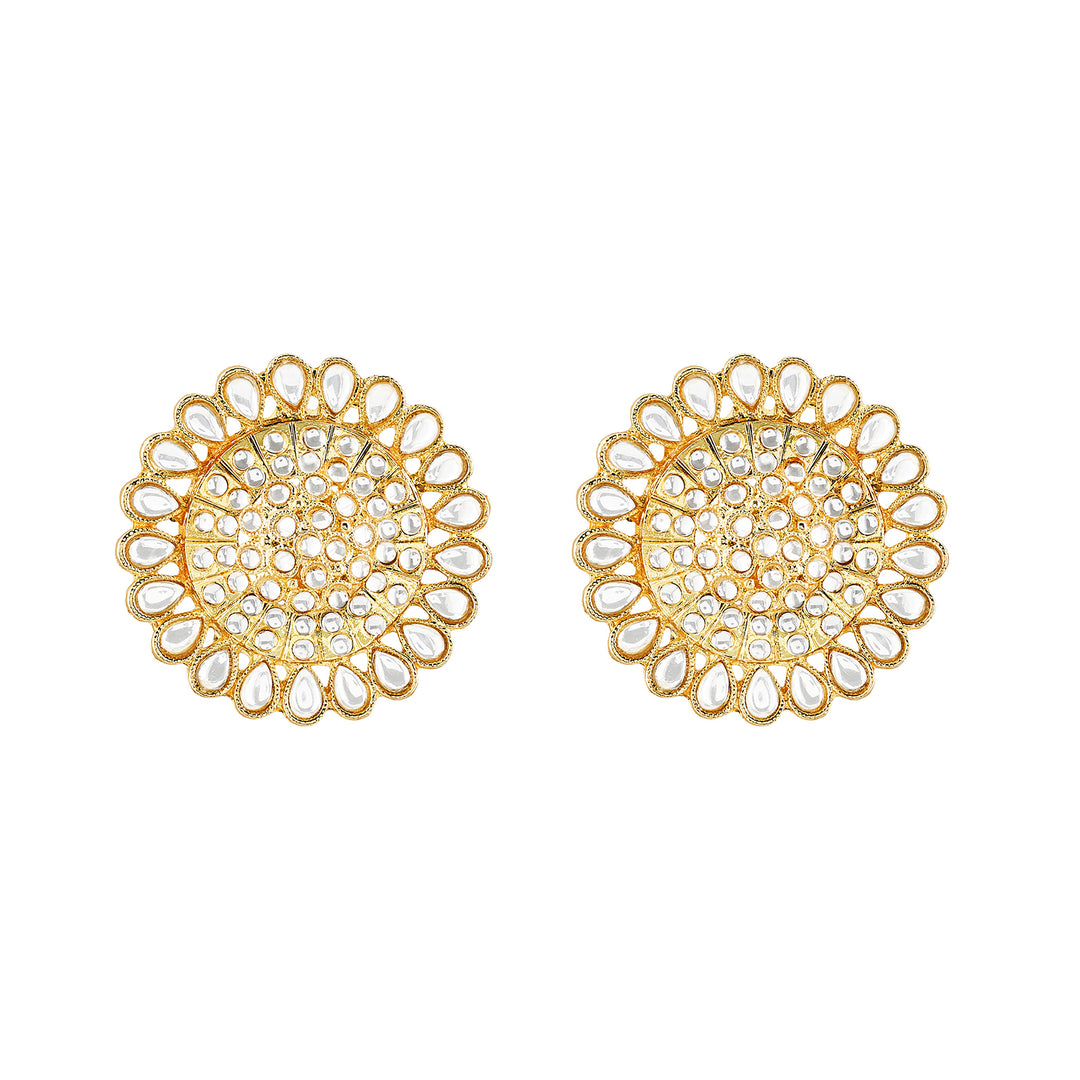 Teejh Fulora Polki Gold Studs