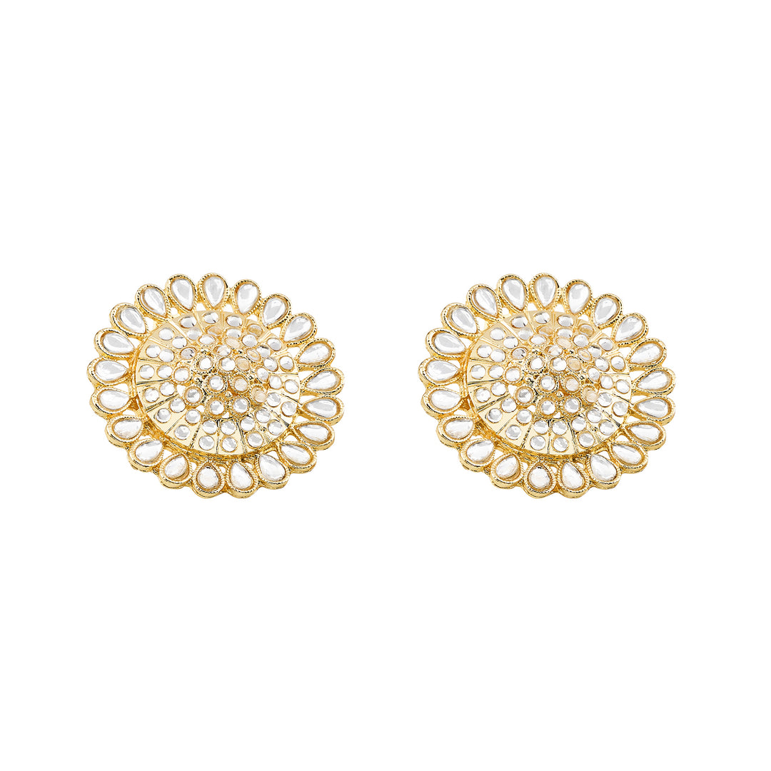 Teejh Fulora Polki Gold Studs