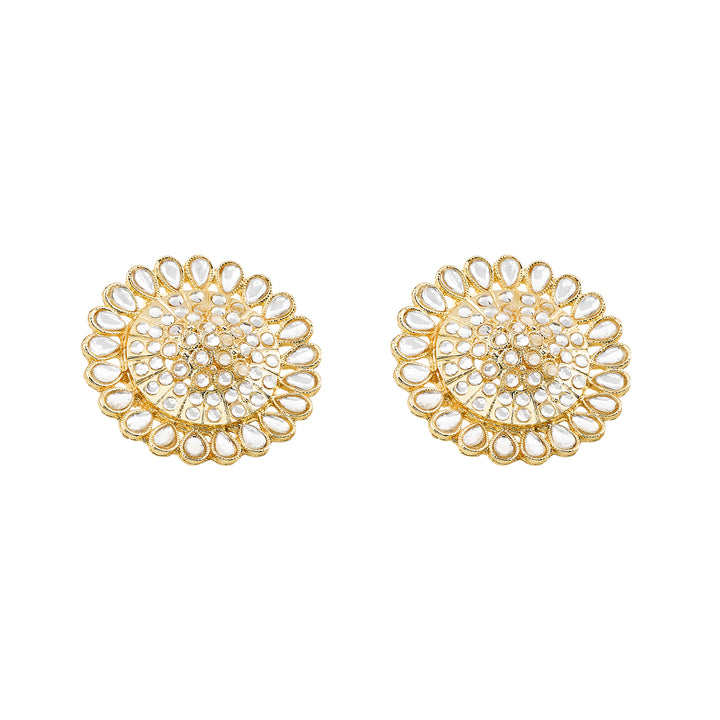 Teejh Fulora Polki Gold Studs
