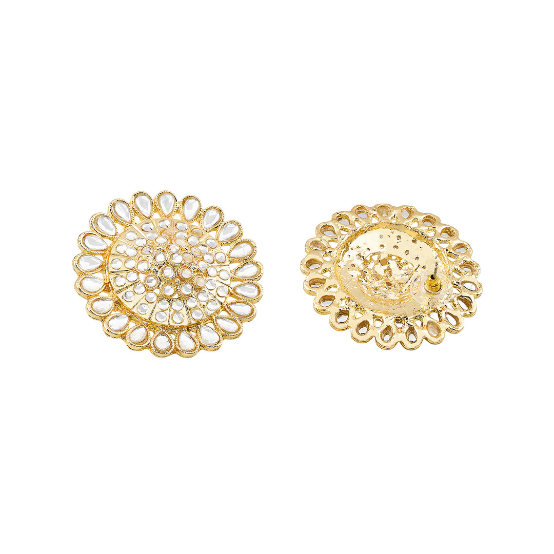 Teejh Fulora Polki Gold Studs