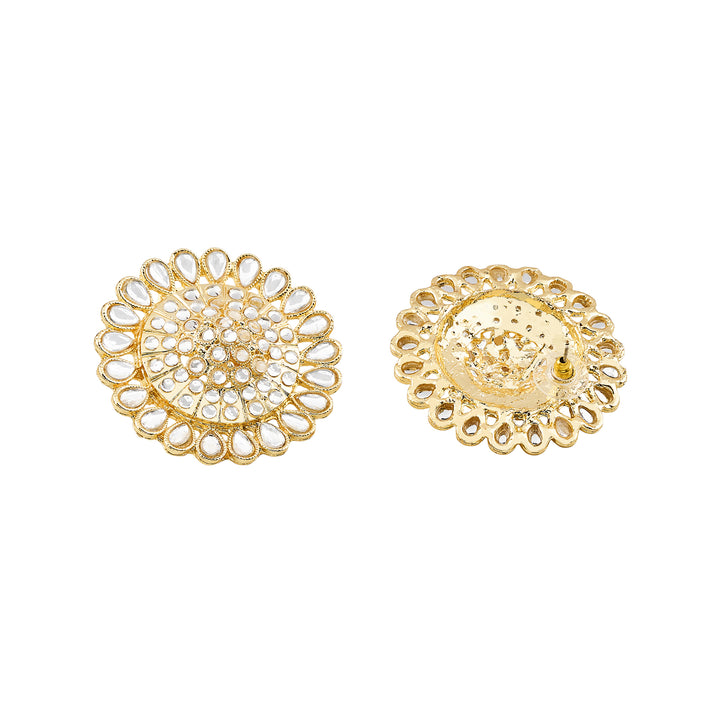 Teejh Fulora Polki Gold Studs