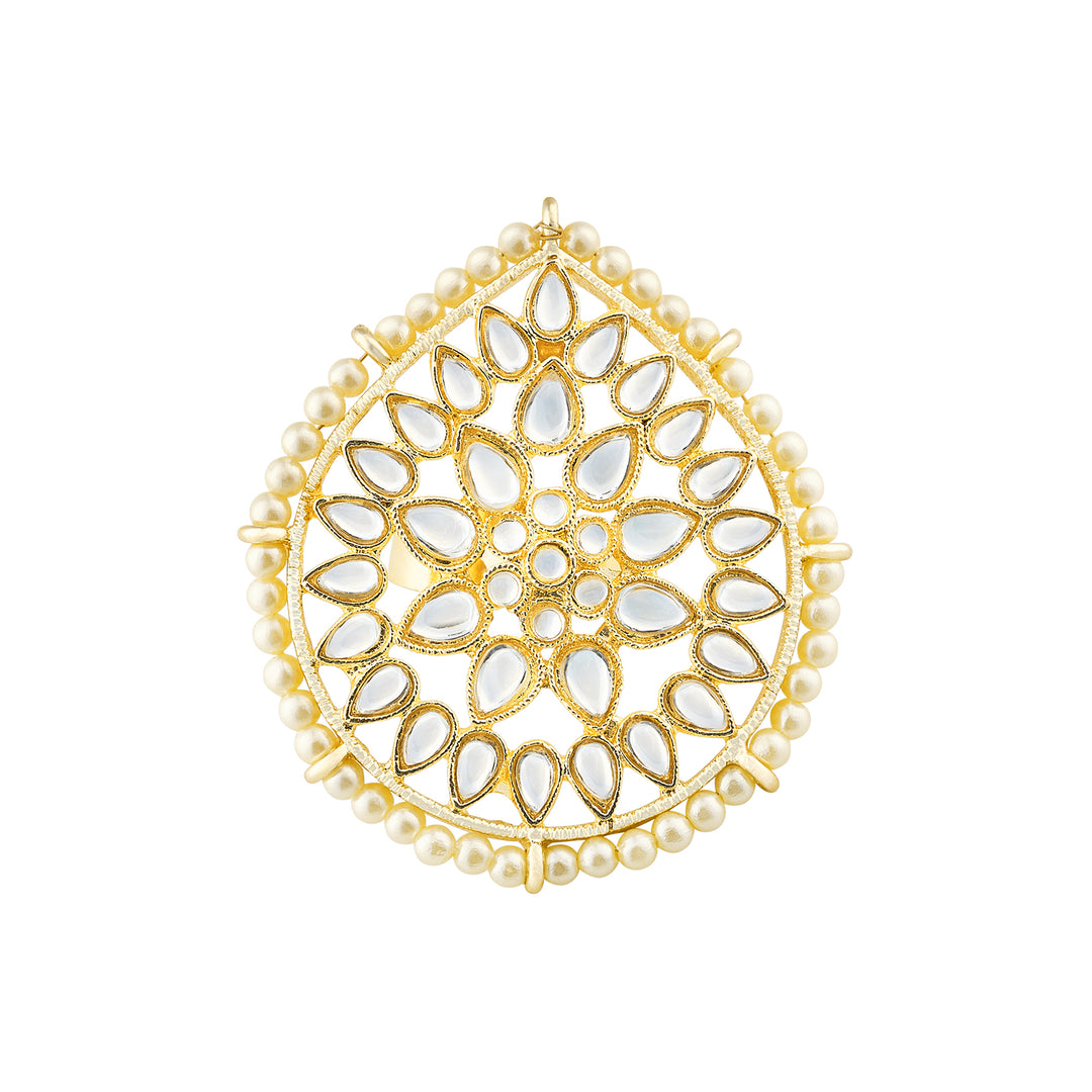 Teejh Tarini Pearl and Polki Gold Ring