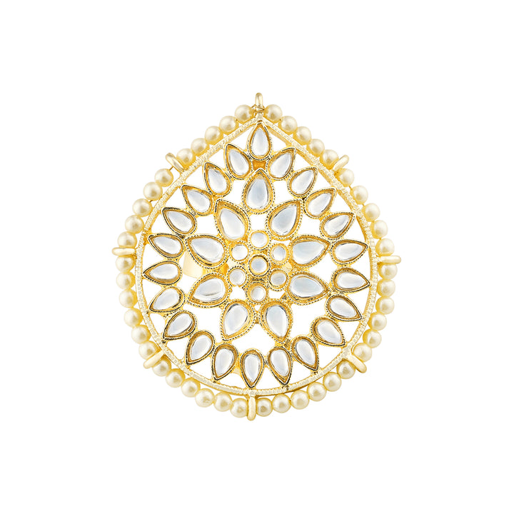 Teejh Tarini Pearl and Polki Gold Ring