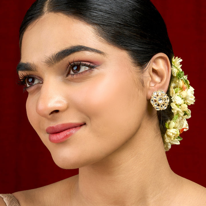 Teejh Varnika Polki Gold Studs
