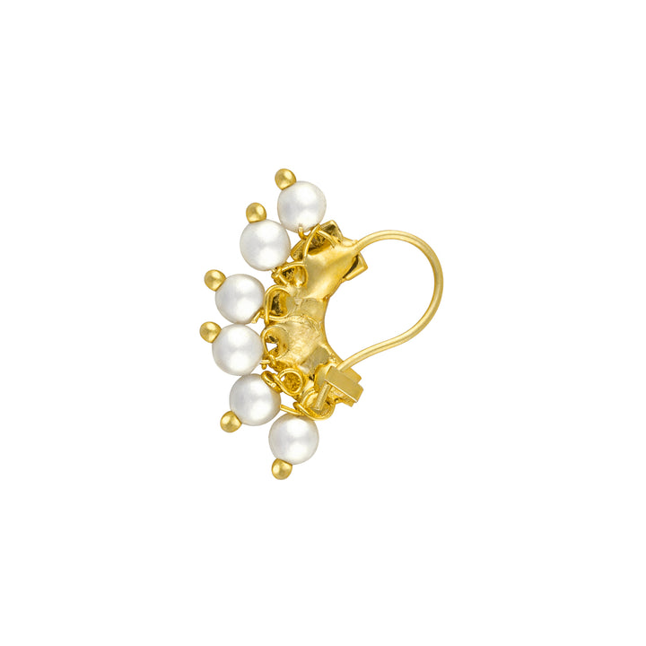 Teejh Shoni Gold and White Pearl Nosepin