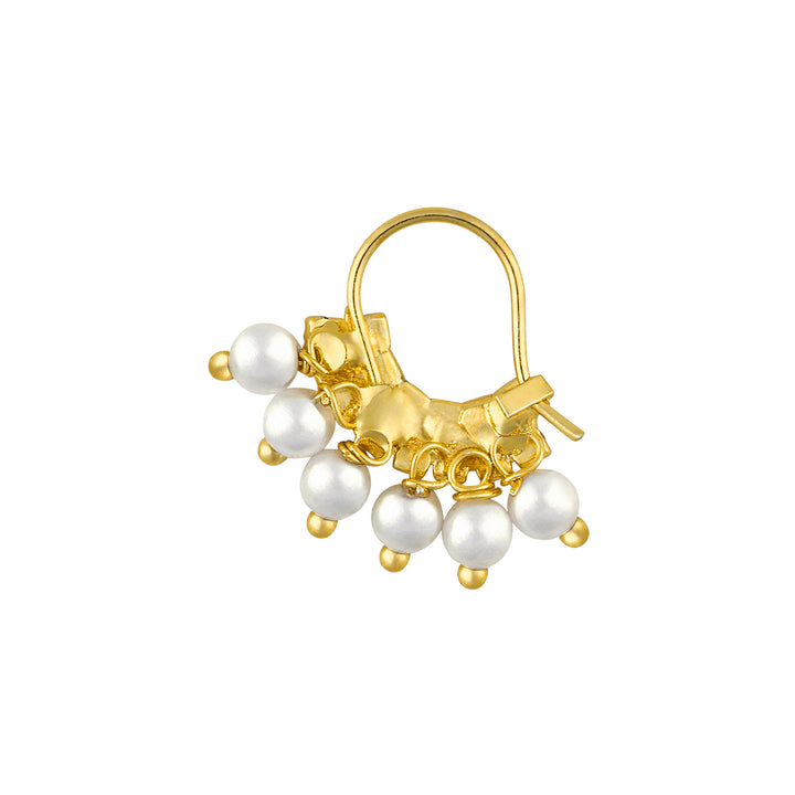 Teejh Shoni White and Red Gold Nosepin