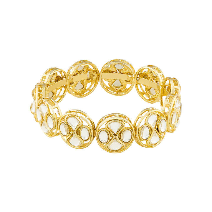 Teejh Shailee Gold and Kundan Bracelet