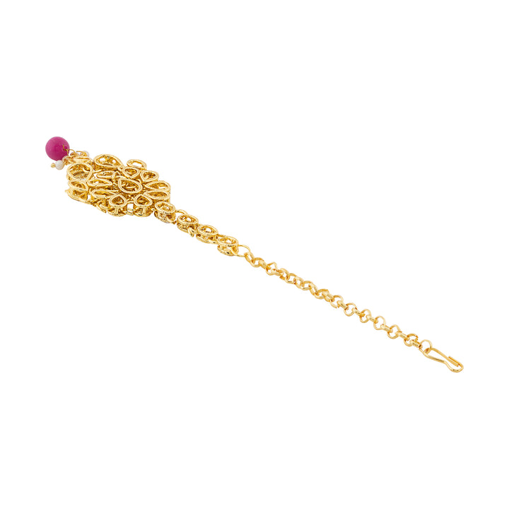 Teejh Kamini Gold and Red Kundan Necklace set