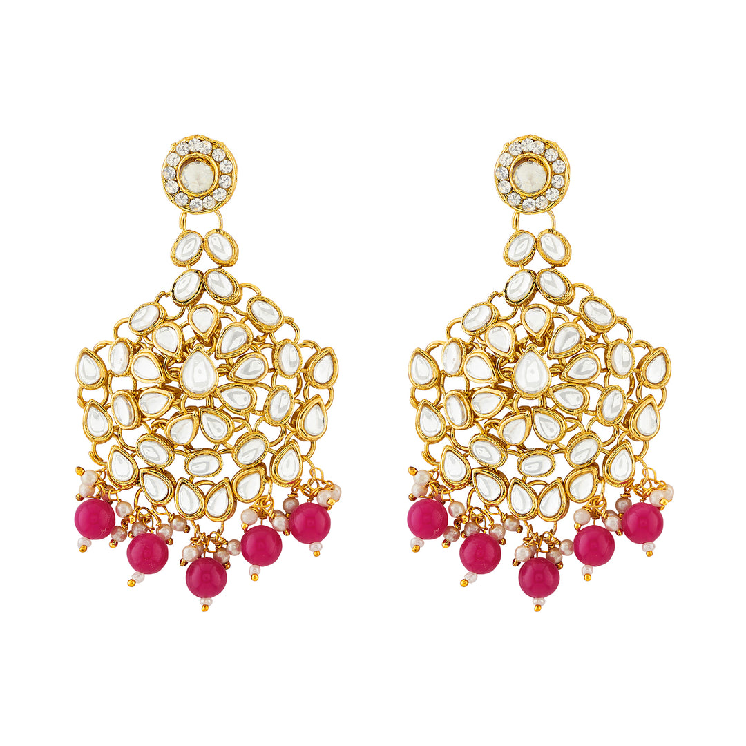 Teejh Kamini Gold and Red Kundan Necklace set