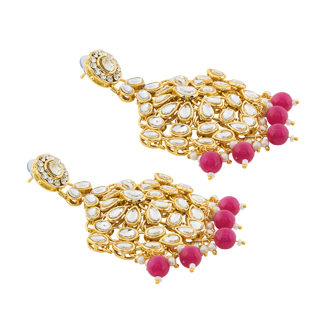 Teejh Kamini Gold and Red Kundan Necklace set