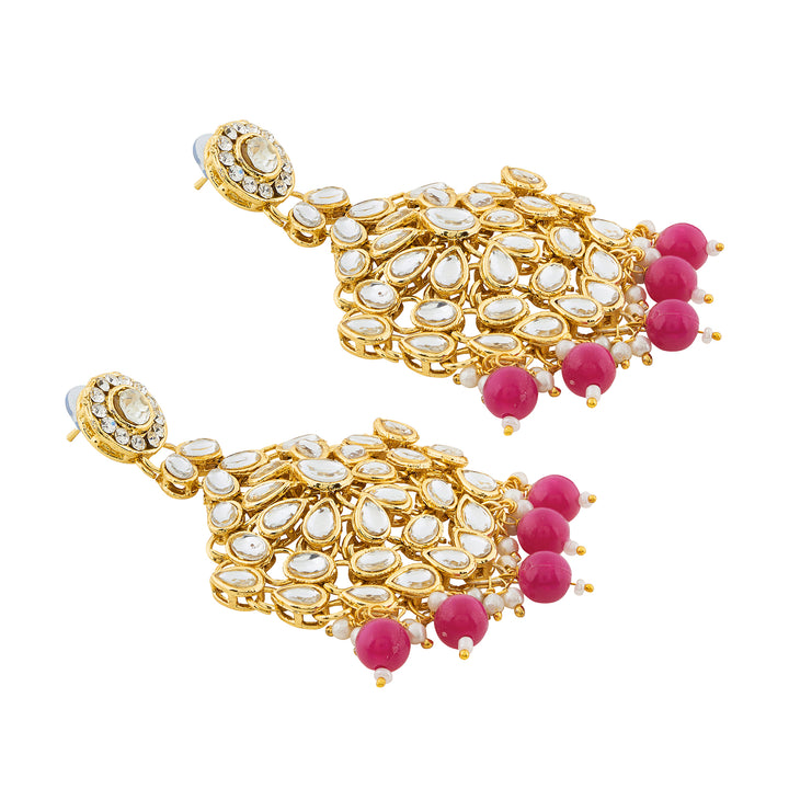 Teejh Kamini Gold and Red Kundan Necklace set