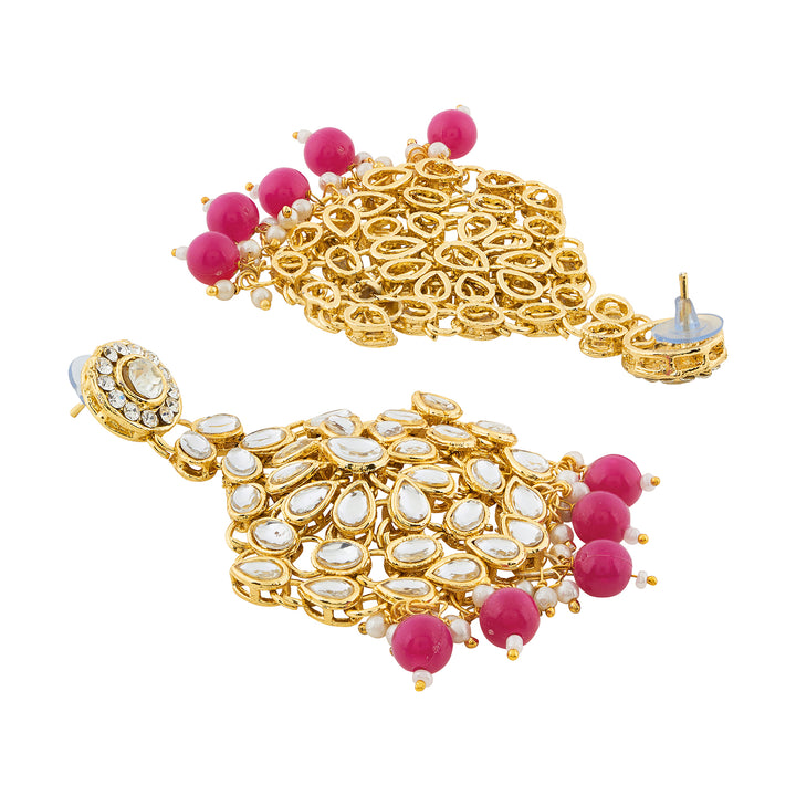 Teejh Kamini Gold and Red Kundan Necklace set
