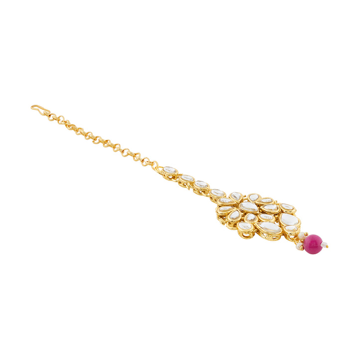 Teejh Kamini Gold and Red Kundan Necklace set