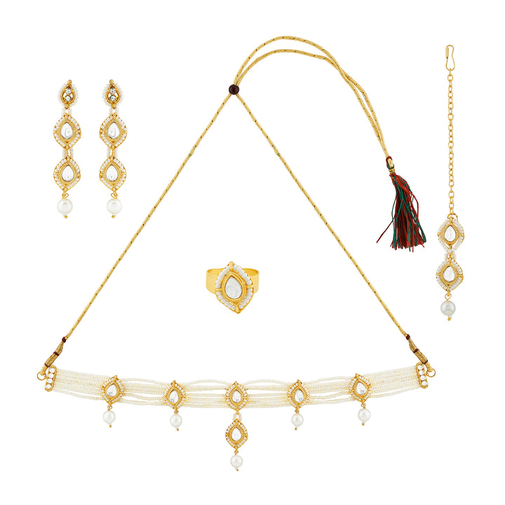 Teejh Rohina Pearl Gold Necklace set