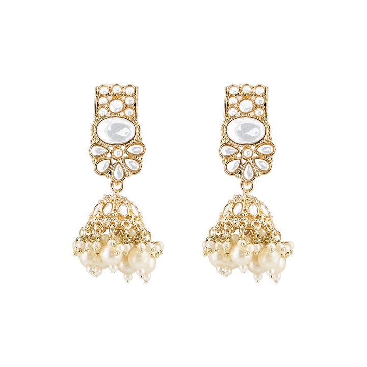 Teejh Kalika White and Gold Necklace set