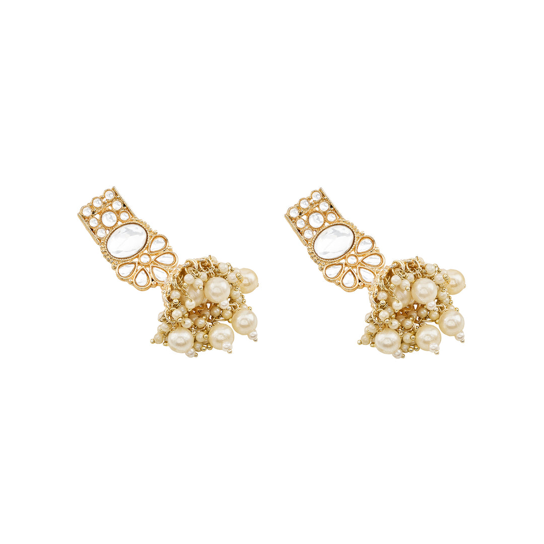 Teejh Kalika White and Gold Necklace set