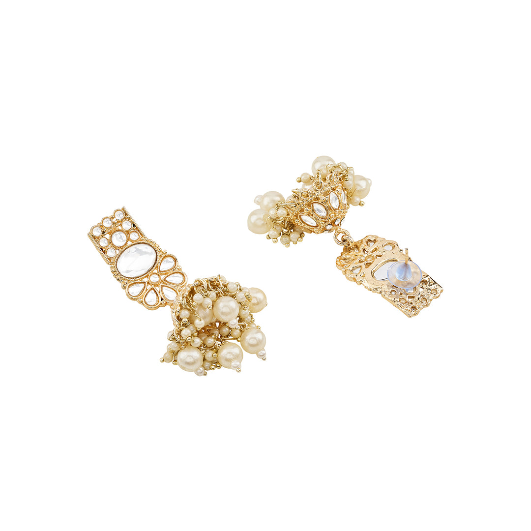Teejh Kalika White and Gold Necklace set