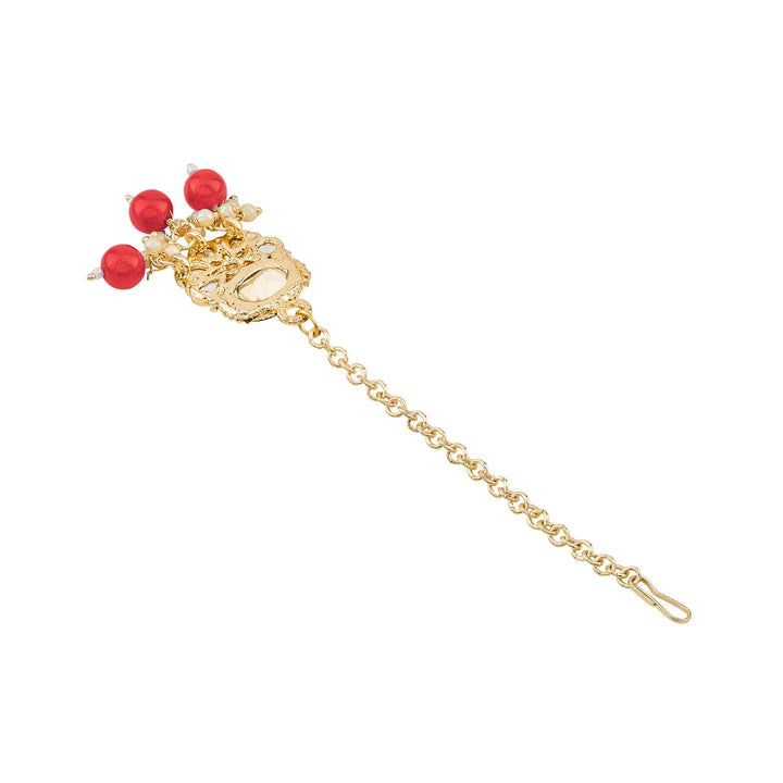 Teejh Kalika Red Gold Necklace set