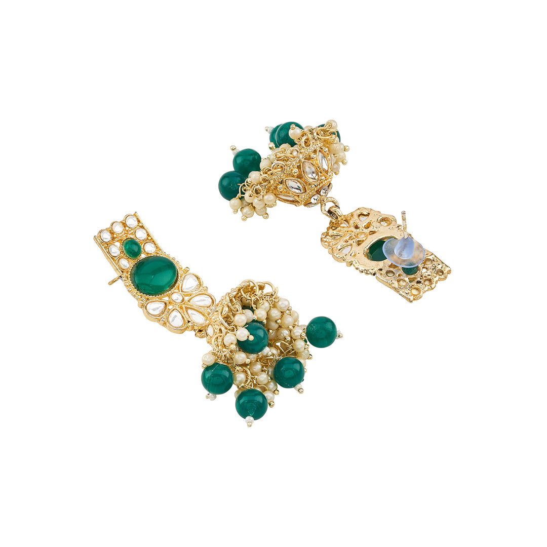 Teejh Kalika Green Gold Necklace set