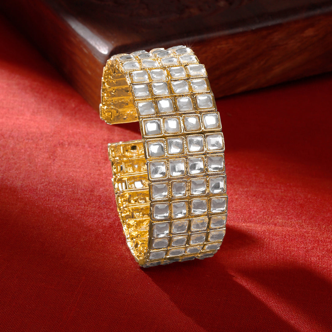 Teejh Kaarvi Square stone Gold Bracelet