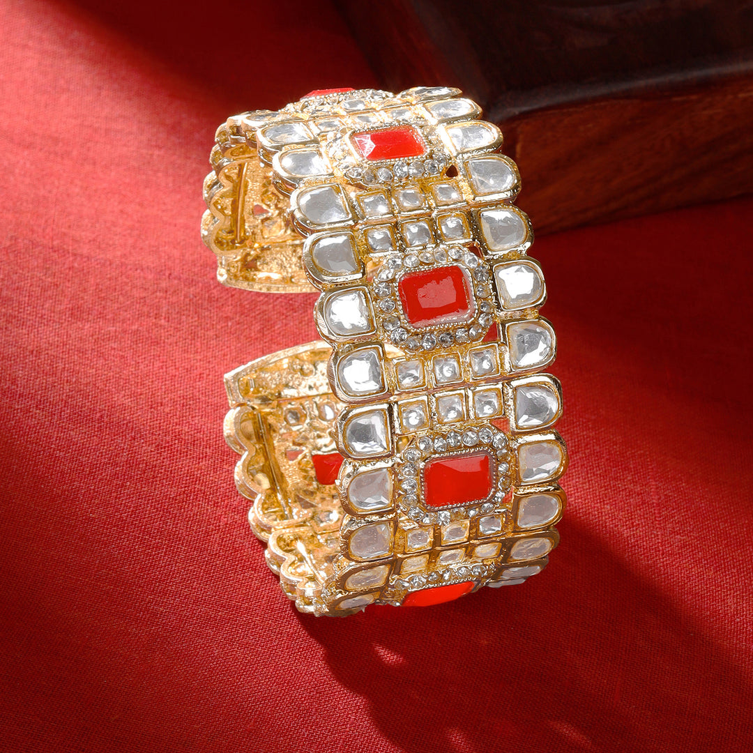 Teejh Kaarvi Red stone Gold Bracelet