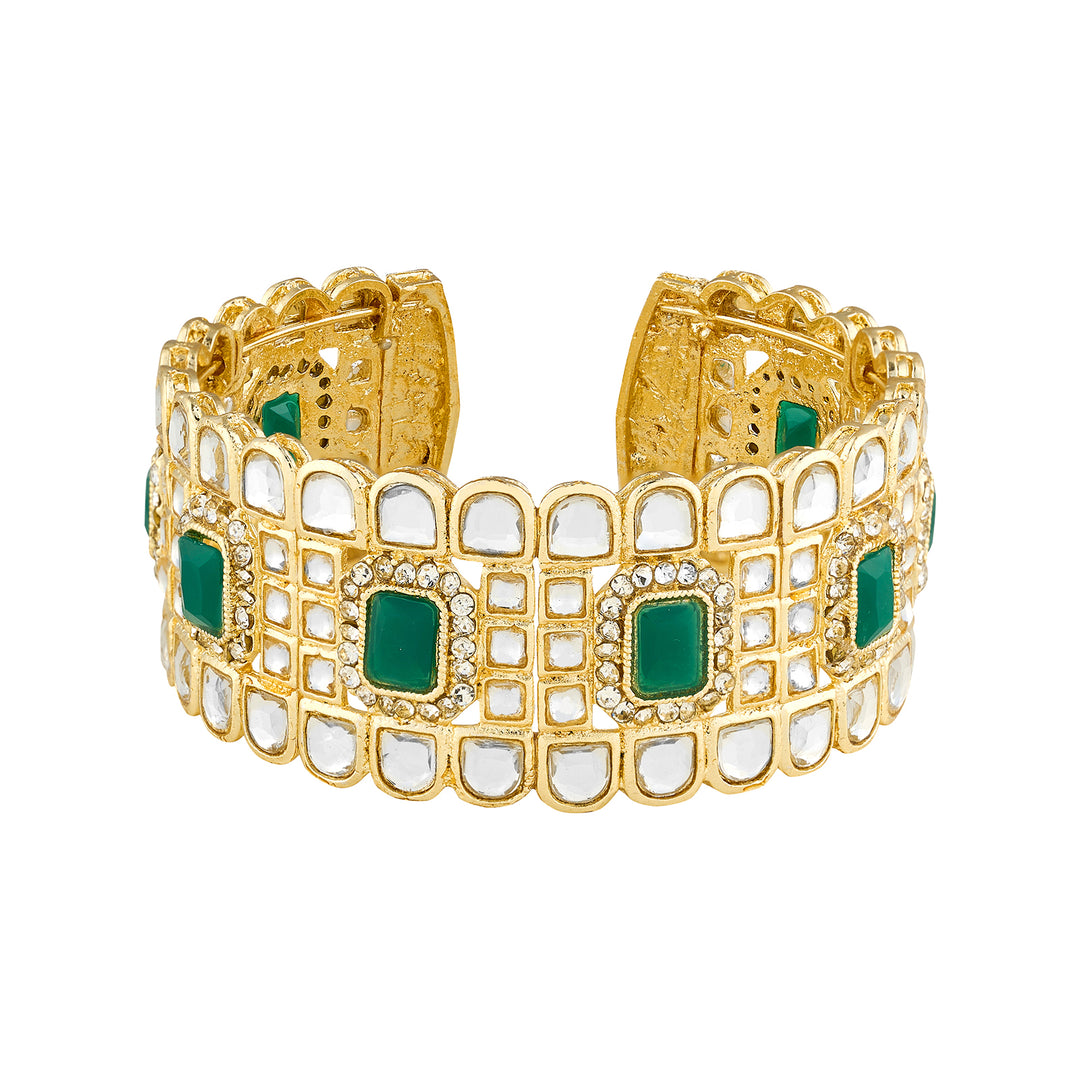 Teejh Kaarvi Green stone Gold Bracelet