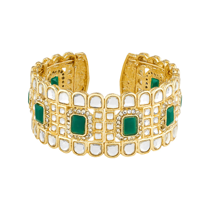 Teejh Kaarvi Green stone Gold Bracelet