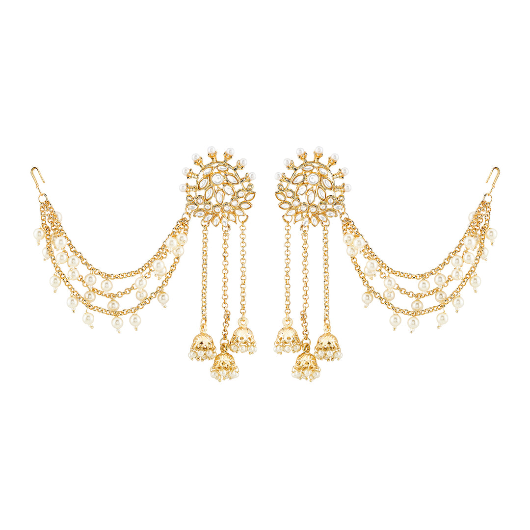 Teejh Champa Gold Polki Kanchain Earrings