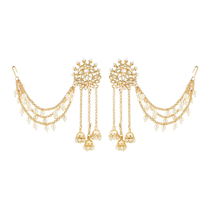 Teejh Champa Gold Polki Kanchain Earrings