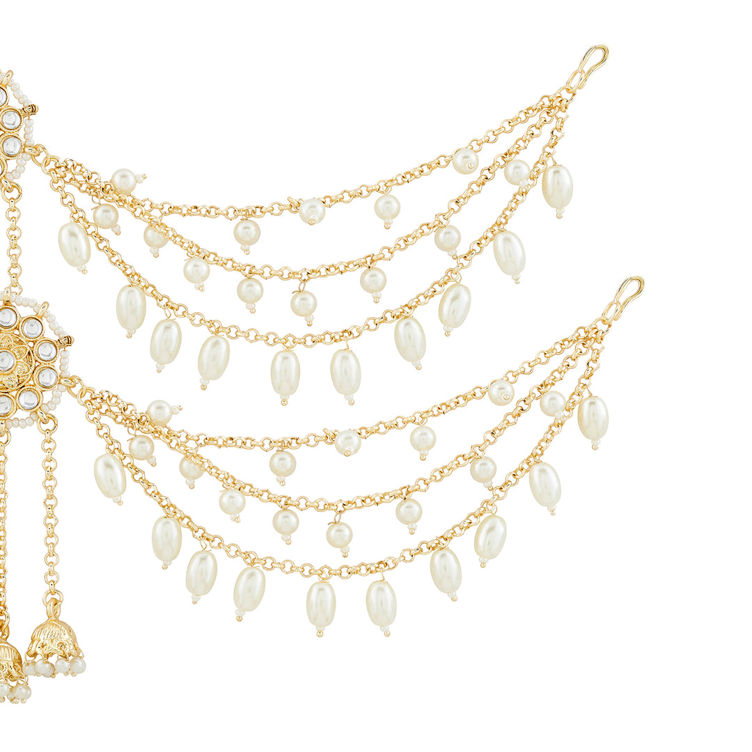 Teejh Manjiri Gold Polki Kanchain Earrings