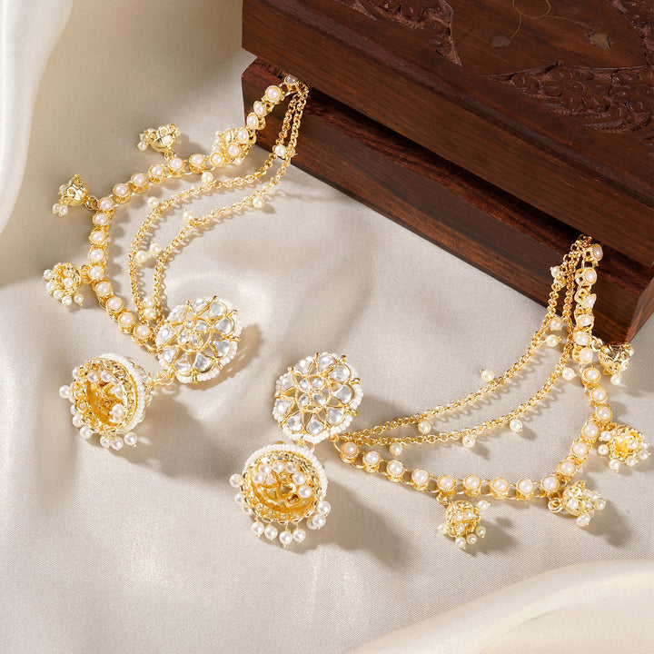 Teejh Sumana Gold Polki Kanchain Earrings