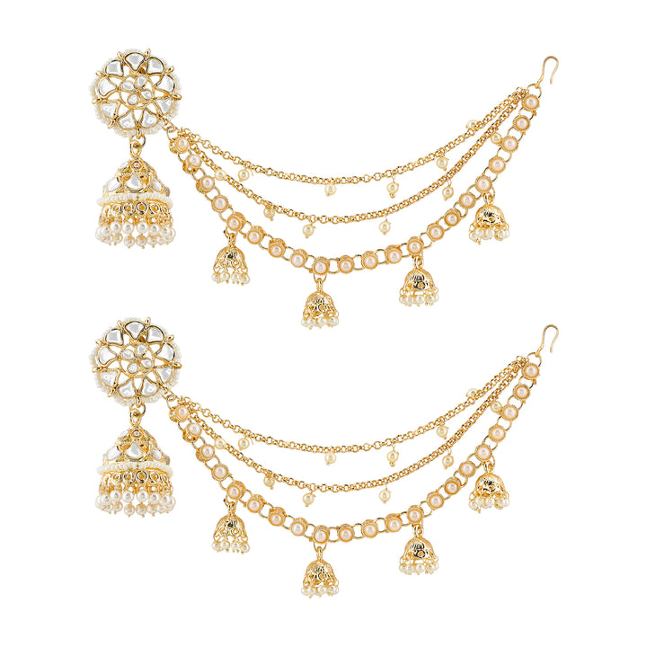 Teejh Sumana Gold Polki Kanchain Earrings
