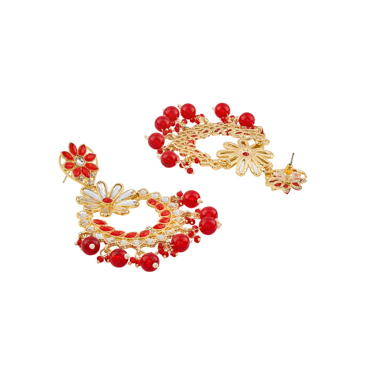 Teejh Morena Red Gold Chandbali Earrings
