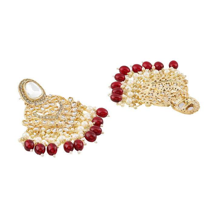 Teejh Aviva Maroon and Gold Earrings