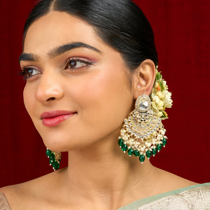 Teejh Aviva Green and Gold Earrings