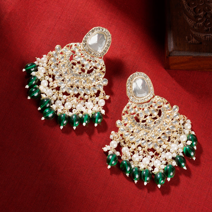 Teejh Aviva Green and Gold Earrings