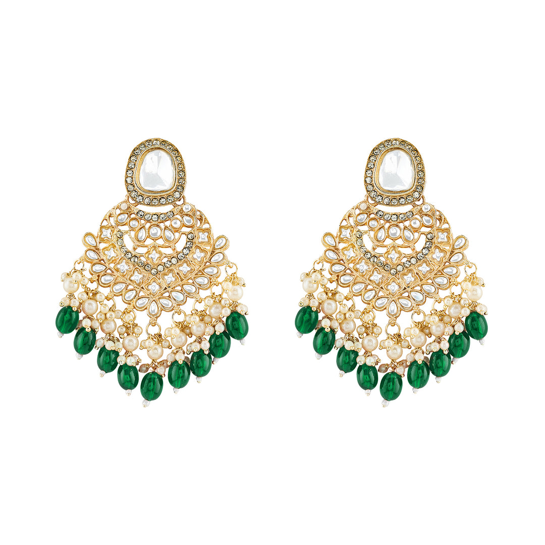 Teejh Aviva Green and Gold Earrings