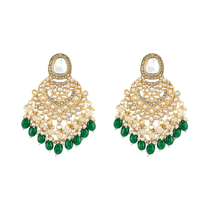 Teejh Aviva Green and Gold Earrings