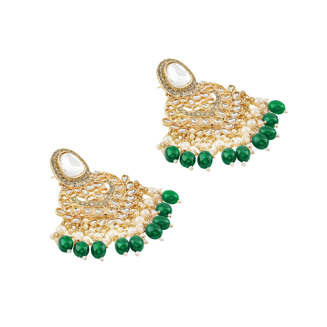 Teejh Aviva Green and Gold Earrings