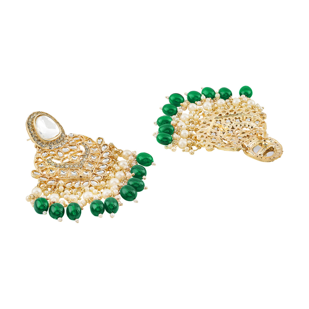 Teejh Aviva Green and Gold Earrings