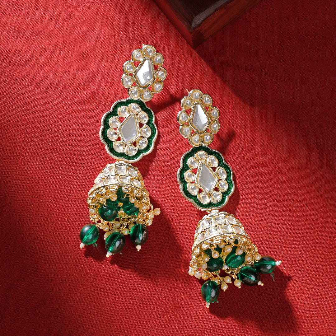 Teejh Seher Green Gold Earrings