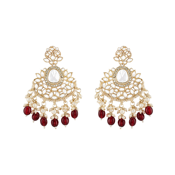 Teejh Sarai Maroon Gold Earrings