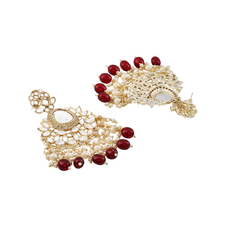 Teejh Sarai Maroon Gold Earrings