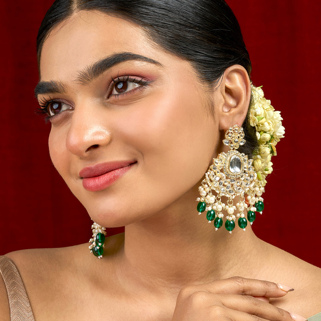 Teejh Sarai Green Gold Earrings