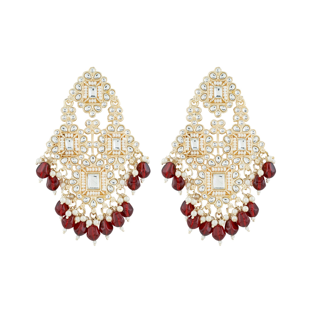 Teejh Thea Red Bead Gold Earrings