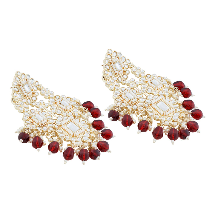 Teejh Thea Red Bead Gold Earrings