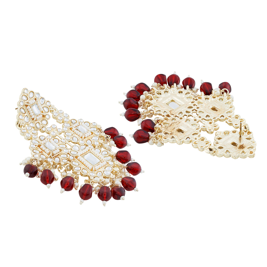 Teejh Thea Red Bead Gold Earrings