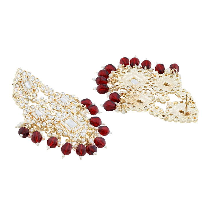 Teejh Thea Red Bead Gold Earrings