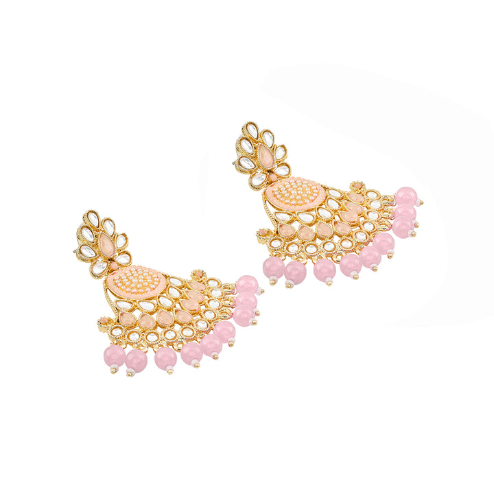 Teejh Ineya Pink Bead Gold Earrings