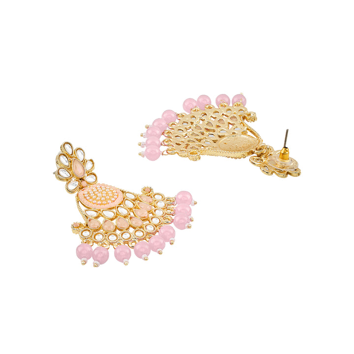 Teejh Ineya Pink Bead Gold Earrings